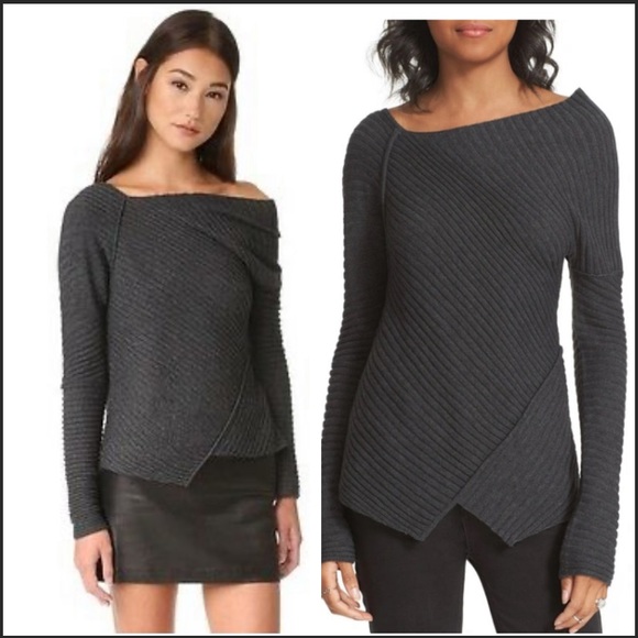 Free People Love & Harmony Wool Blend Asymmetric Hem Sweater Tan size S - Picture 4 of 13